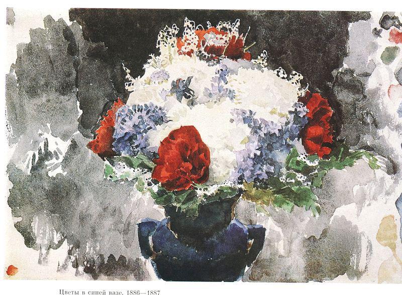Mikhail Vrubel Flowers in Blue Vase oil painting image